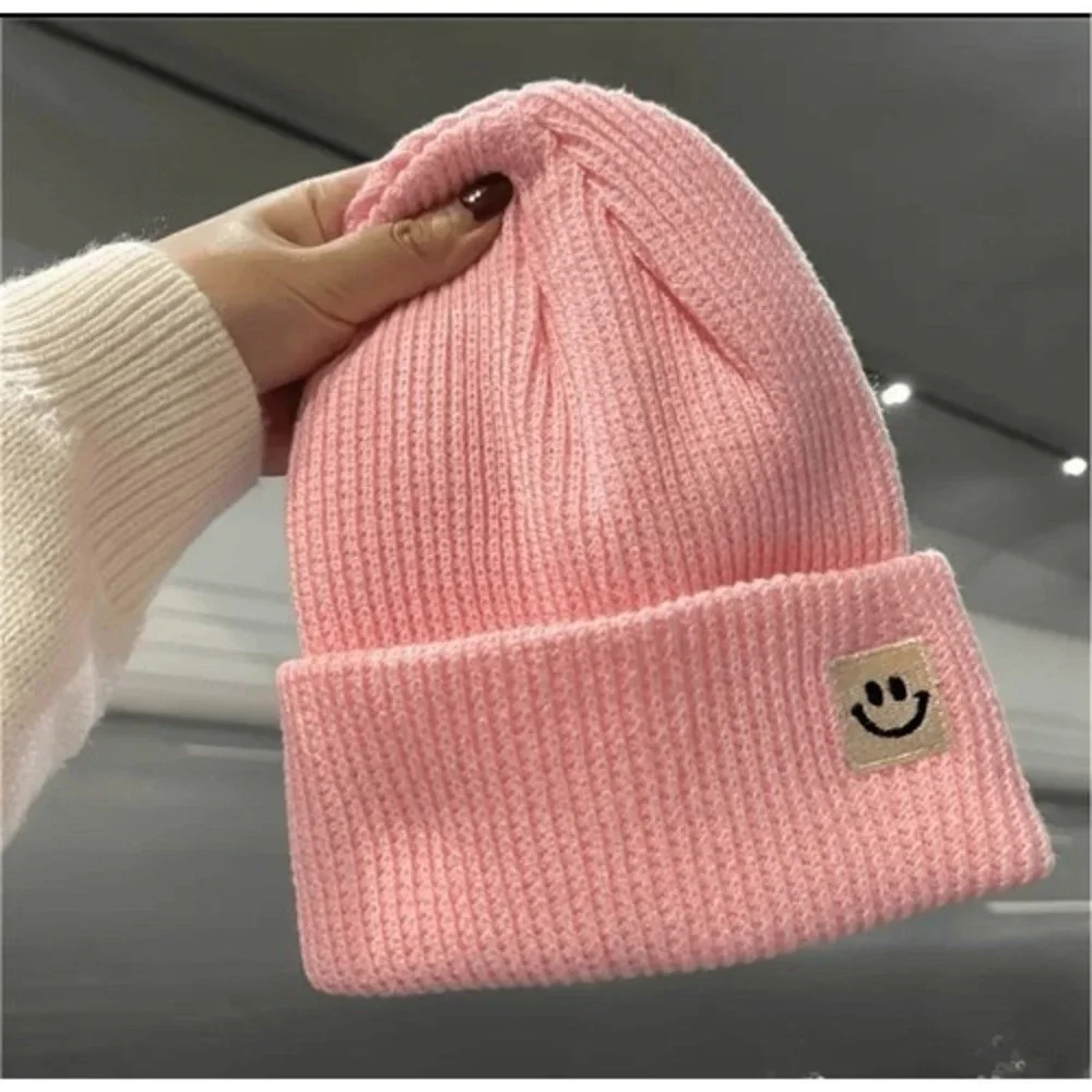 Unisex‎ Winter Cozy Warm Pink Beanie Hat Knit Machine Washable Acrylic Outdoor